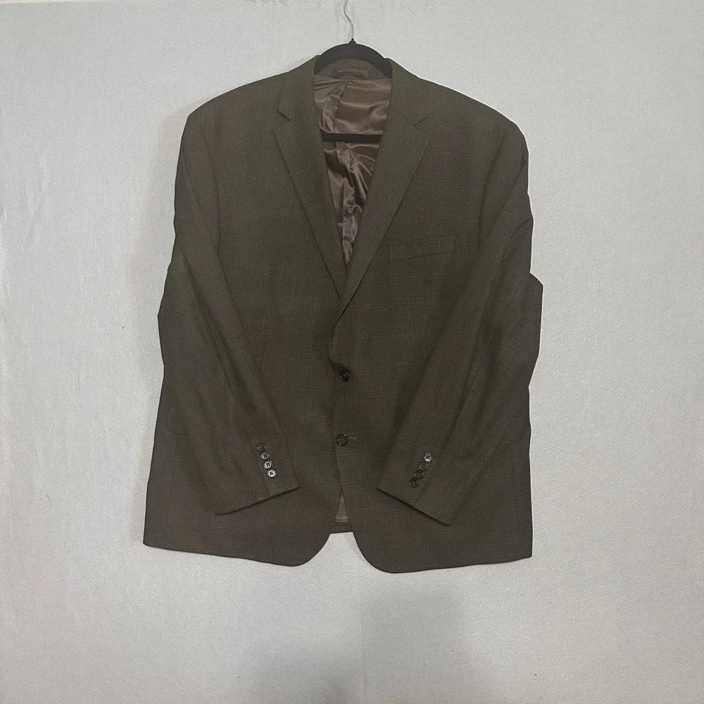 Lauren Ralph Lauren Mens Brown Plaid Blazer Sport Coat 2 Button 48R Regular